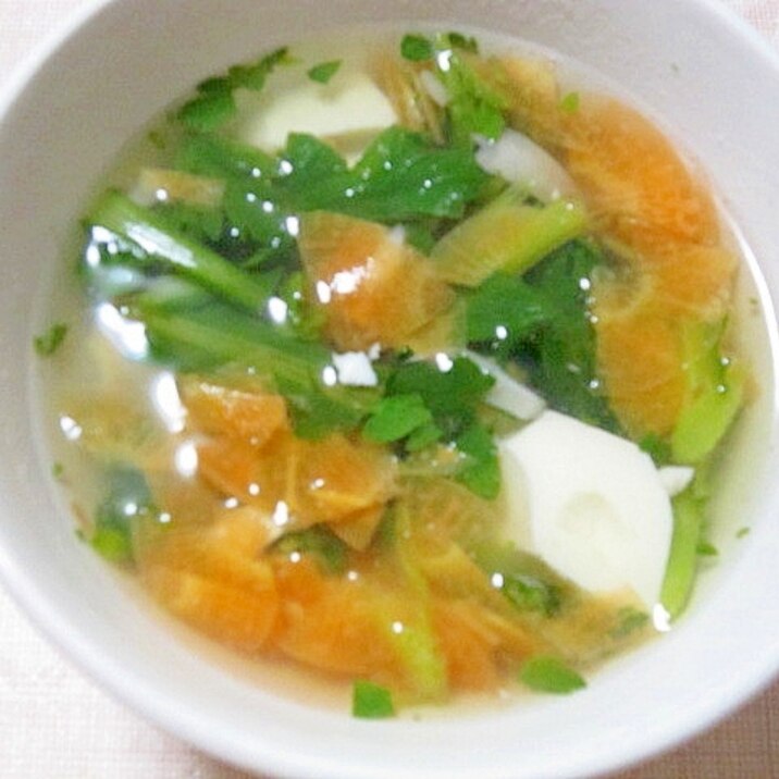 白だしで野菜和風スープ